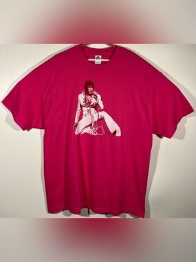 Vintage Y2k Elvis Presley Burning Love Hot Pink T Shirt Joe Petruccio Trevco 2XL